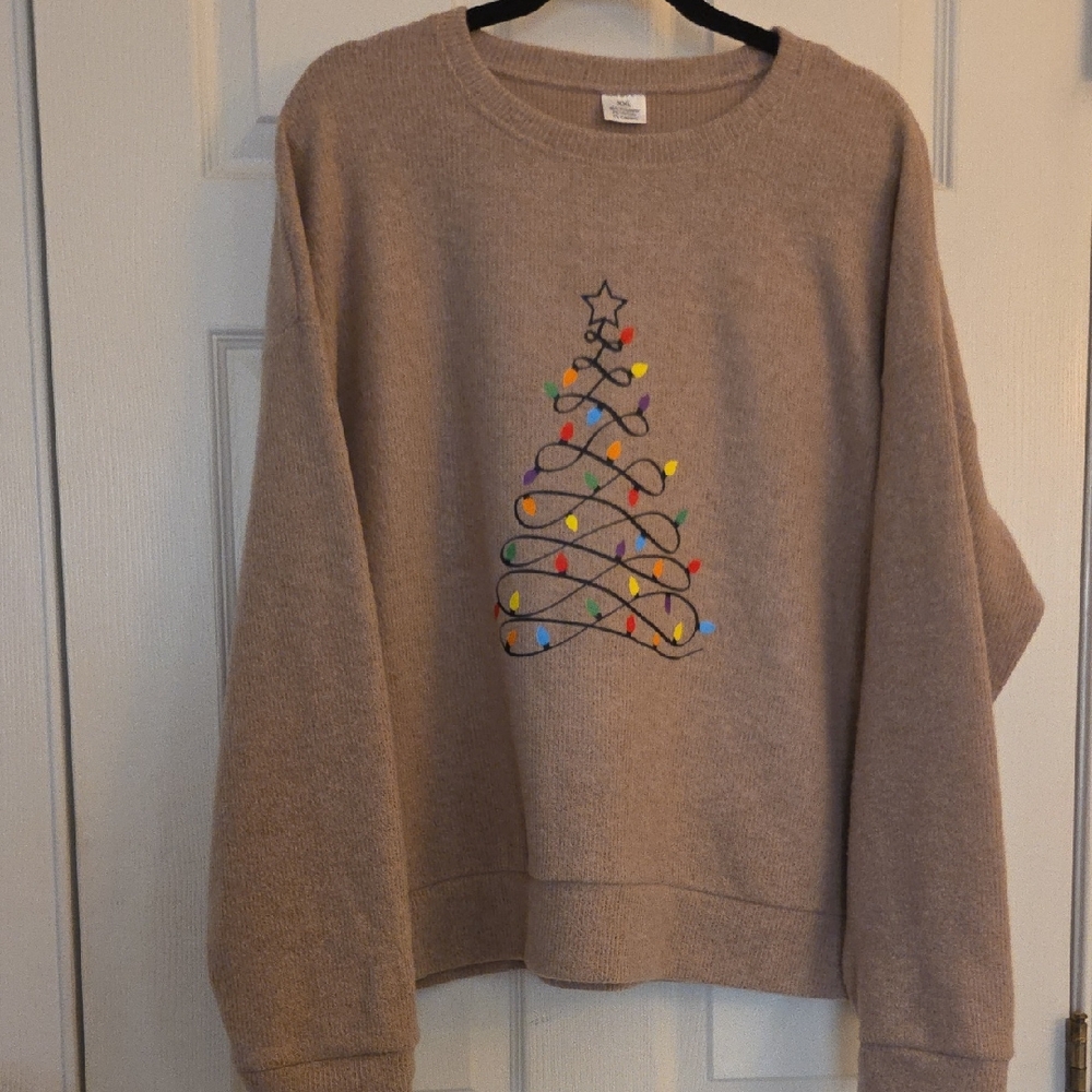 Tan Holiday Sweater Sz XXL